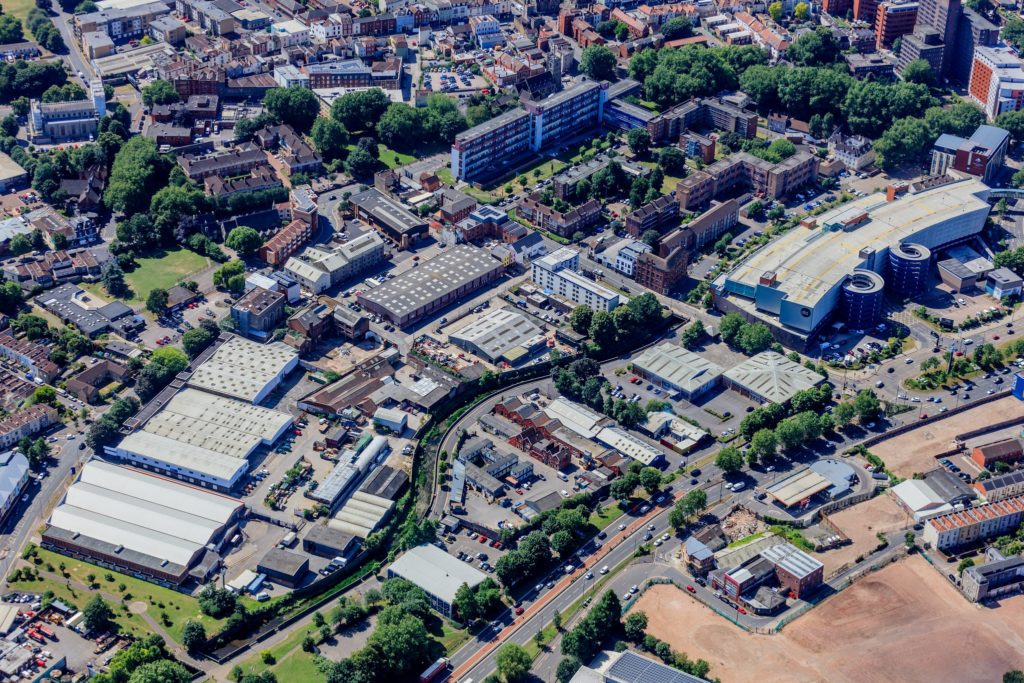 Aerial view of Frome Gateway site