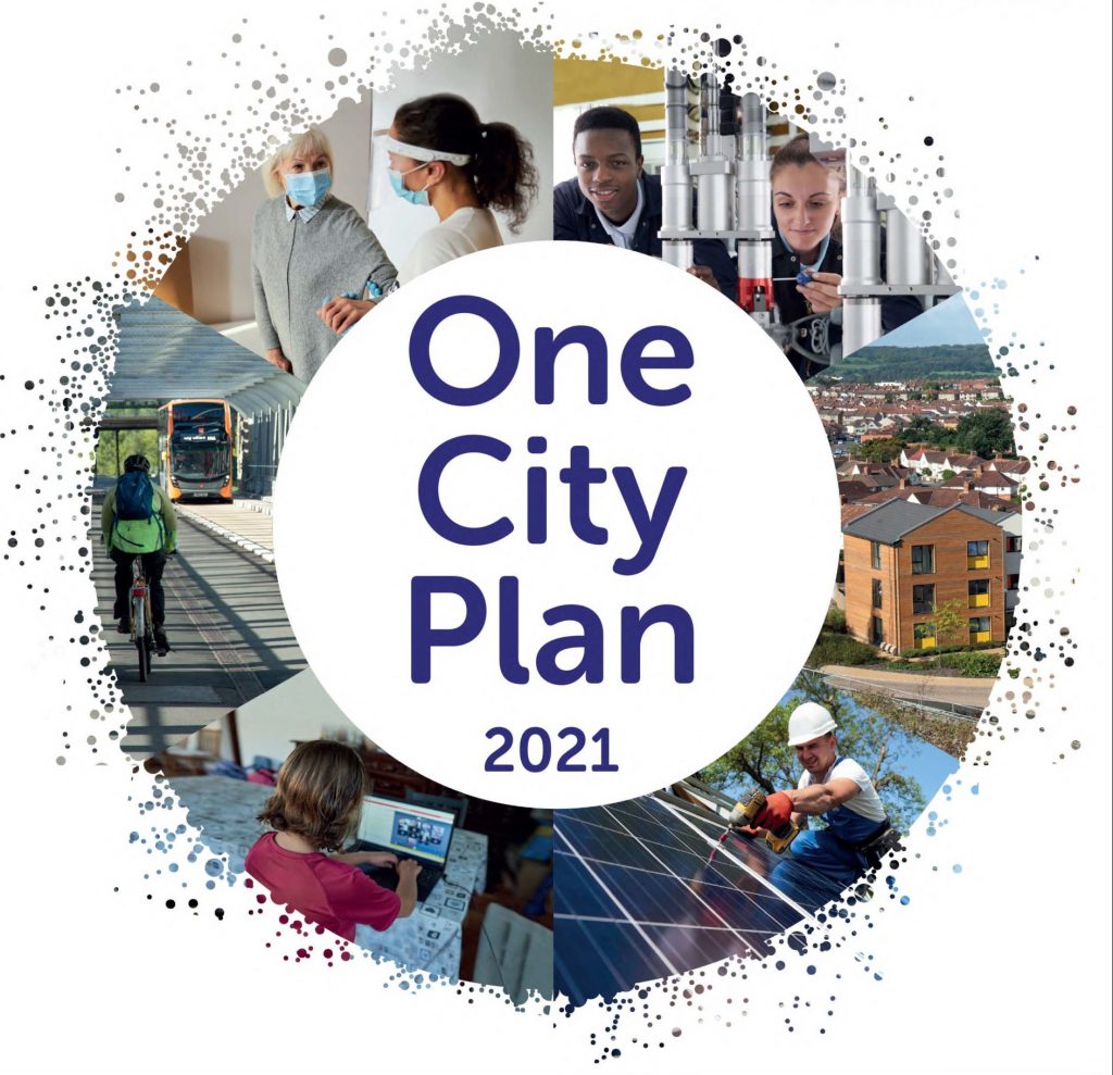 Front cover of the Bristol One City Plan booklet