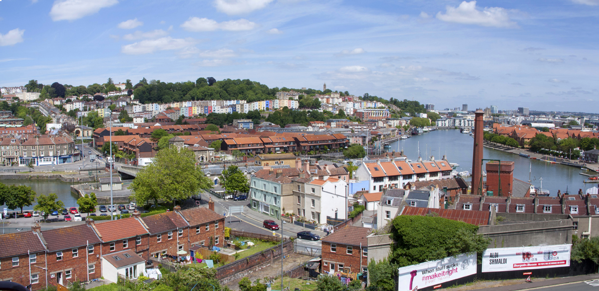 Hotwells and harbourside showing river and residential