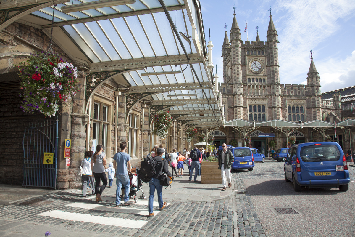 People at Temple Meads train station